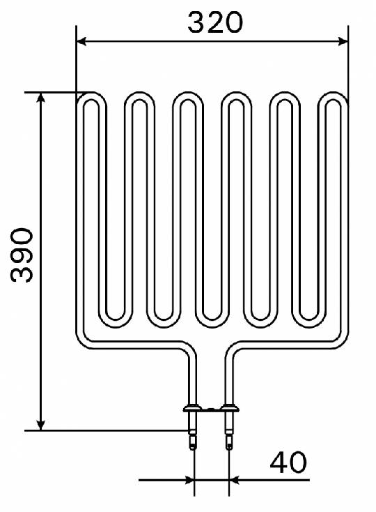Topné těleso, spirála pro saunová kamna L23, L26, L30, 2500W/230V