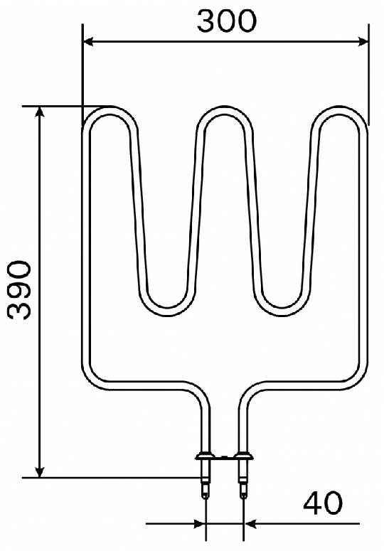 Topné těleso, spirála pro saunová kamna KIP, KV30 (E), 45, M45, V45E, 1500W
