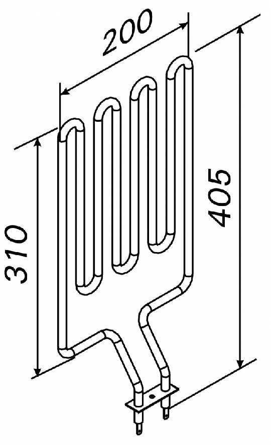 Topné těleso, spirála pro saunová kamna D36, 1800W/230V