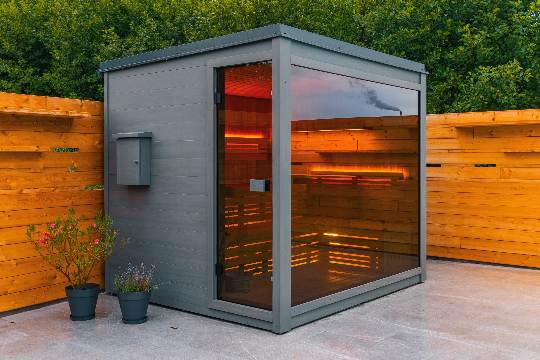 Zahradní sauna Pinea Grey – plně vybavená 2