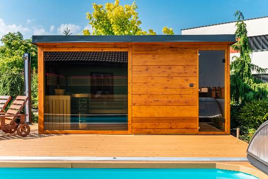 Luxusní venkovní sauna s odpočívárnou Pinea Maxi – plná výbava 2
