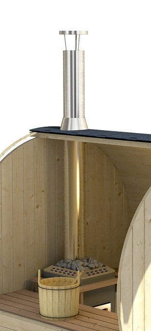 Komínový set pro sudovou saunu z nerezi