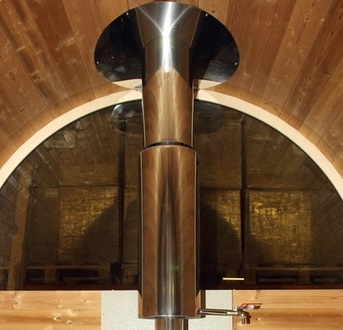 Komínový set pro sudovou saunu z nerezi 2